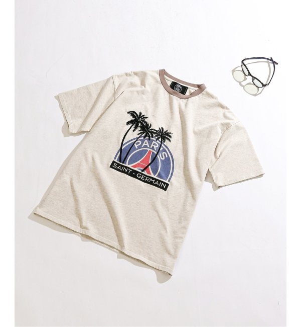 【エディフィス/EDIFICE】 【Paris Saint-Germain】パーム刺繍 トリム Tシャツ
