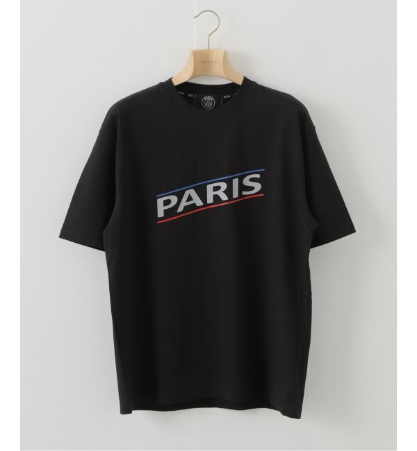 ＜アイルミネ＞【エディフィス/EDIFICE】 【Paris Saint-Germain】DIAGONAL ロゴプリント Tシャツ