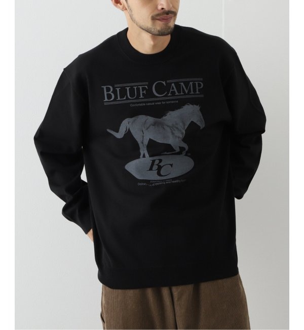 ＜アイルミネ＞【エディフィス/EDIFICE】 【BLUFCAMP / ブルーフキャンプ】 Printed-Cotton Sweater