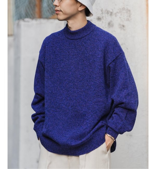 ATON / エイトン】別注 WOOL MOULINE MOCKNECK SWEATER|EDIFICE