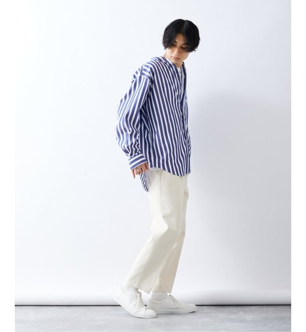 80's KEY  LARGO 日本製　ボタニカル総柄　個性派　ノーカラーシャツ