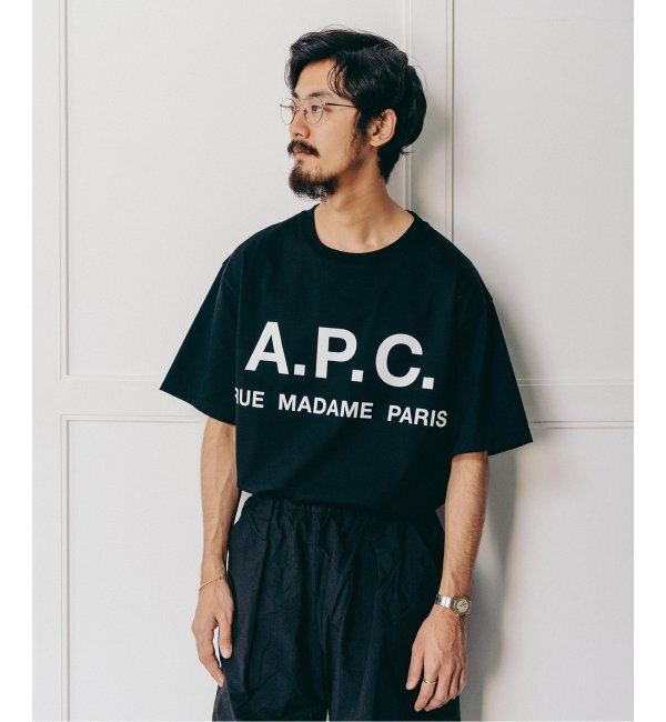 《予約》【A.P.C. / アーペーセー】別注 オーバーサイズ ロゴプリント Tシャツ