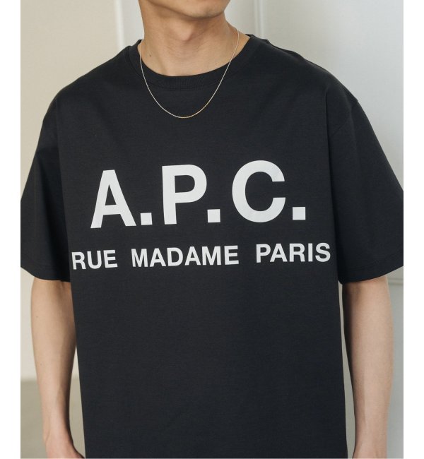 A.P.C ロゴプリントTシャツ メローベージュ - トップス