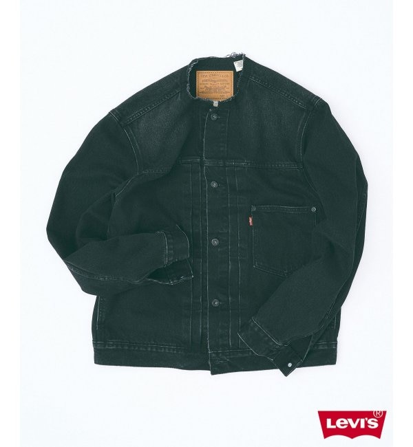 ファッションメンズなら|【エディフィス/EDIFICE】 《予約》Levi’s(リーバイス) 別注 Type 1 Trucker Jacket BLACK "COLLARLESS"