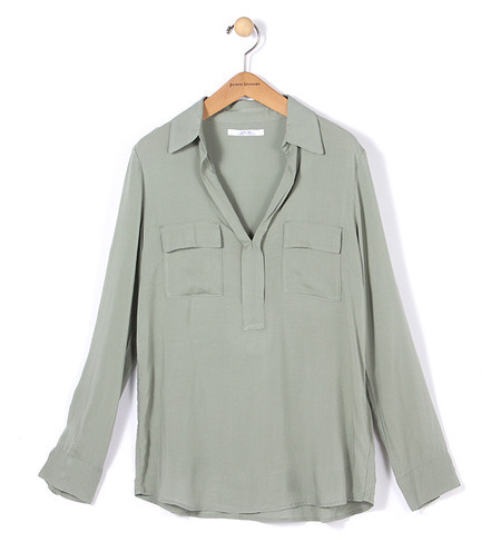 60/-レーヨンテンセルローンプルオーバーシャツ