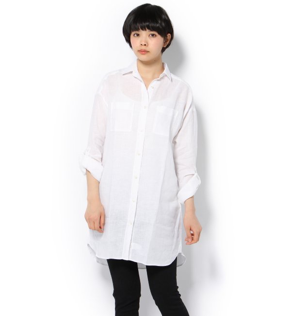 【ORIAN/オリアン】 LINEN BIG SHIRT DRESS：ワンピース