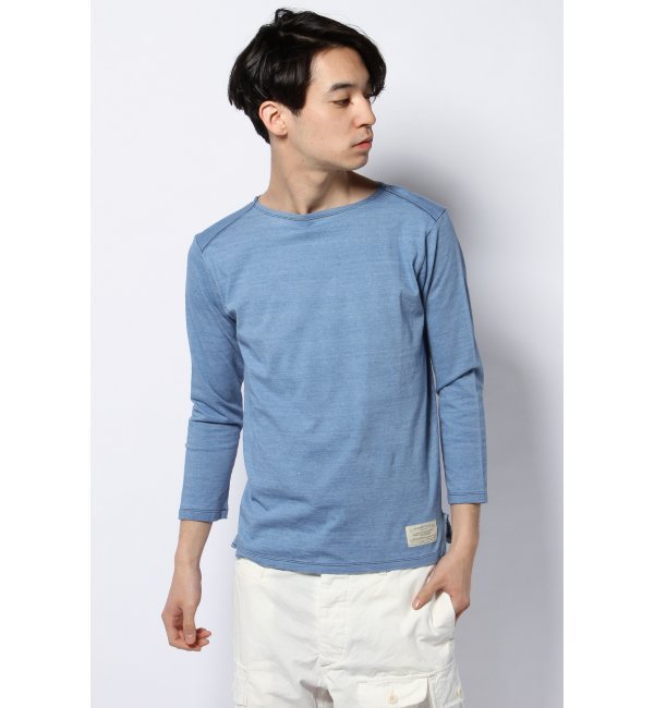 インディゴ天竺3/4スリーブTシャツ