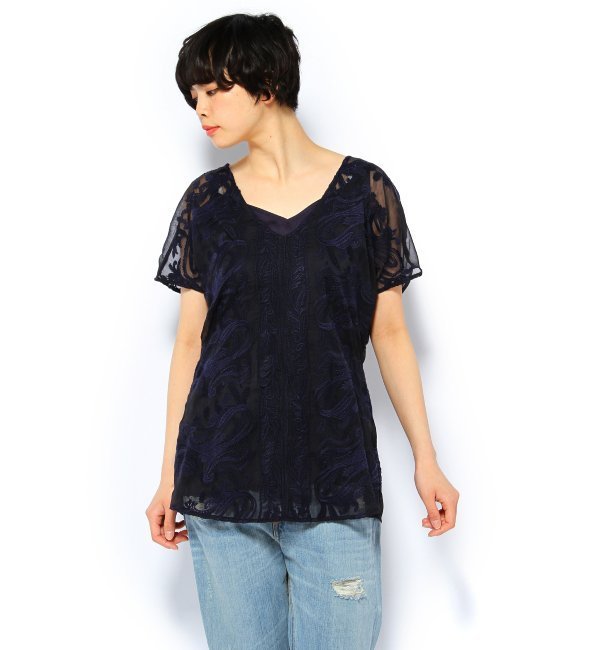 【Beyond Vintage/ビヨンドヴィンテージ】エンブロイダリートップス