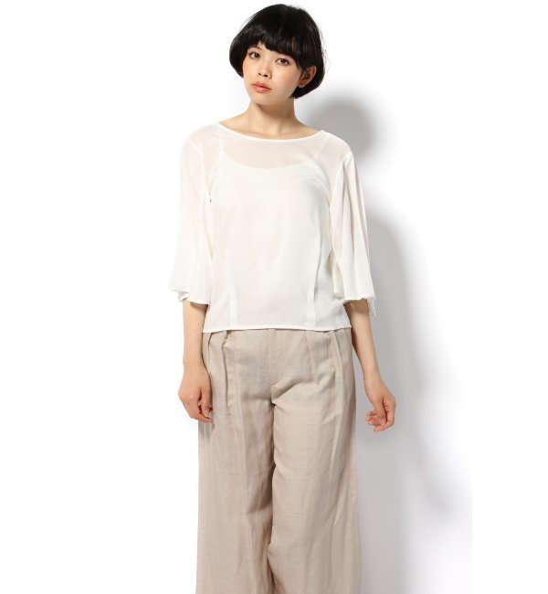 モダールローン フレアスリーブブラウス