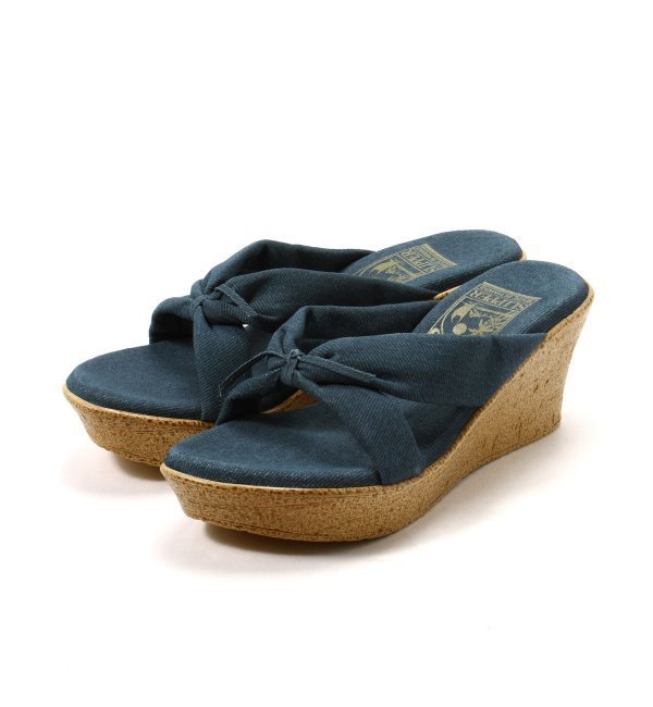 【ISLAND SLIPPER】 ベッチュウ DENIMヒール クロスサンダル