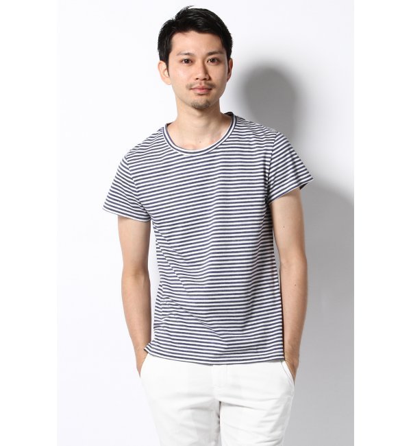 ラッシュカラーボーダークルーネックTシャツ