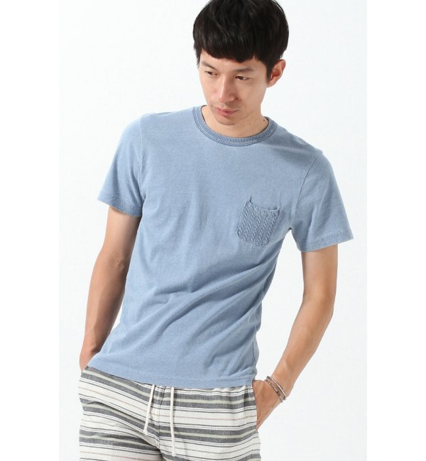 インディゴニットポケットTシャツ