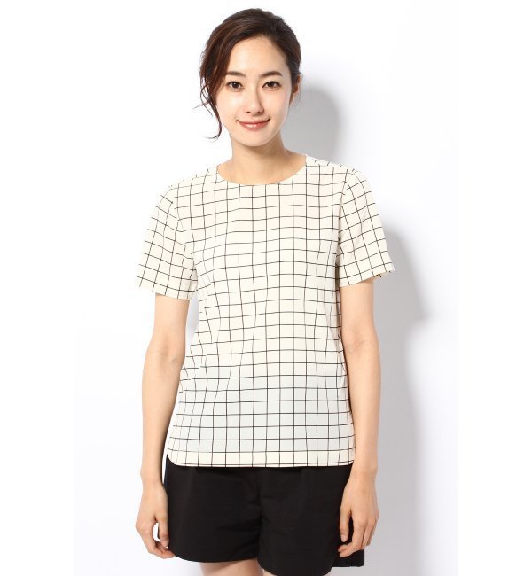 デシン チェックPRINT S/S ブラウス