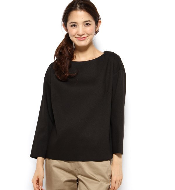 WOOL W CROSS BLOUSE