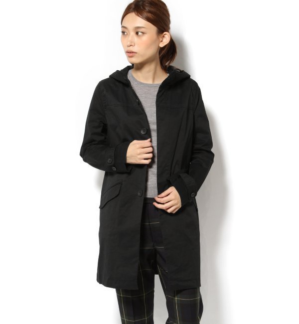 RE-COTTON TWILL HOODED COAT