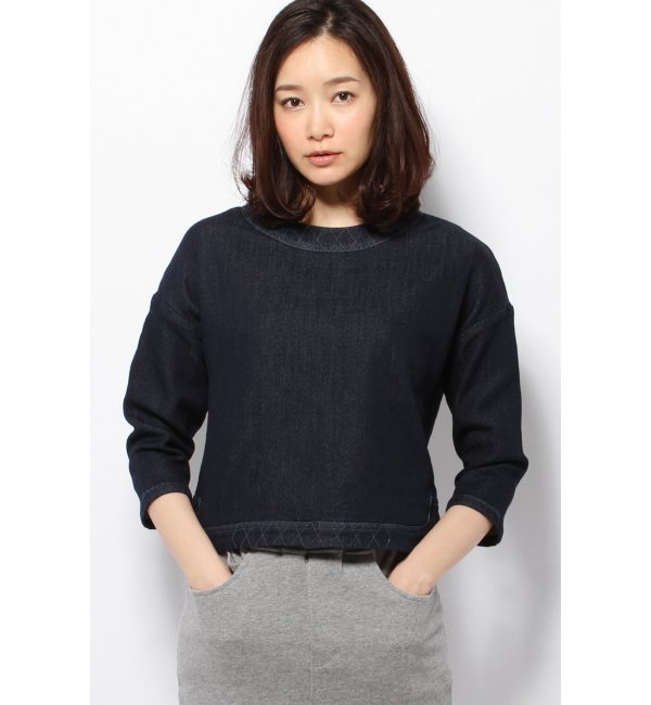 KNIT LIKE DENIM キルティングプルオーバー