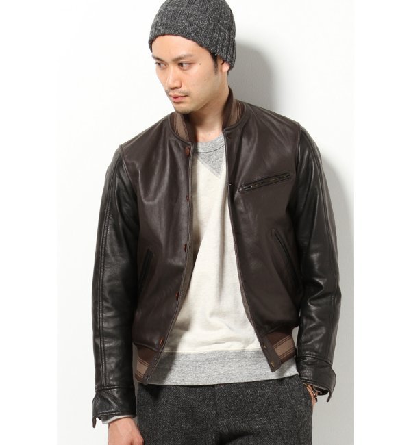 2-TONE LEATHER VERSITY JACKET/2トーンレザー バーシティジャケット