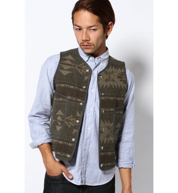 JACQUARD BLANKET ODD VEST/ジャガードブランケットベスト