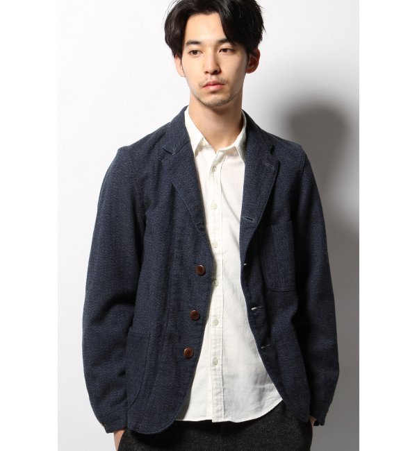 INDIGO WOOL MIX HBT UTILITY C/A JACKET /インディゴウール カバーオールジャケット