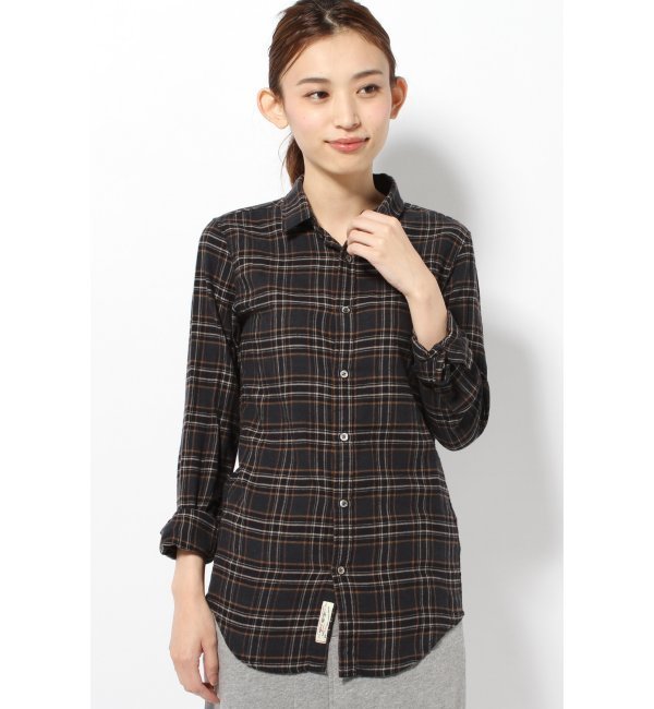 REG SLIM LONG チエックシャツ