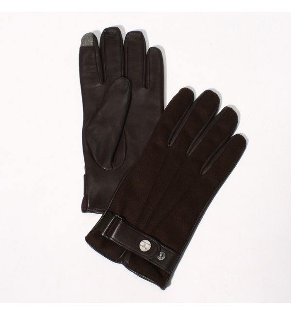 GLOVES / グローブス: ウール*レザー スマートホングローブ