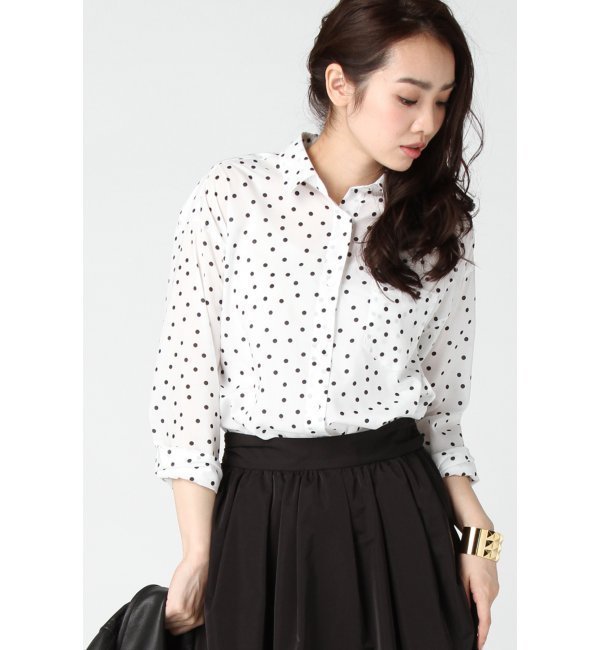 ドットプリントルーズシャツ