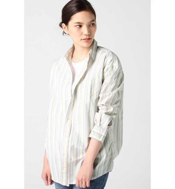 【ジャーナルスタンダード/JOURNAL STANDARD】 RE-100/2 グレーストライプビッグシャツ [送料無料]