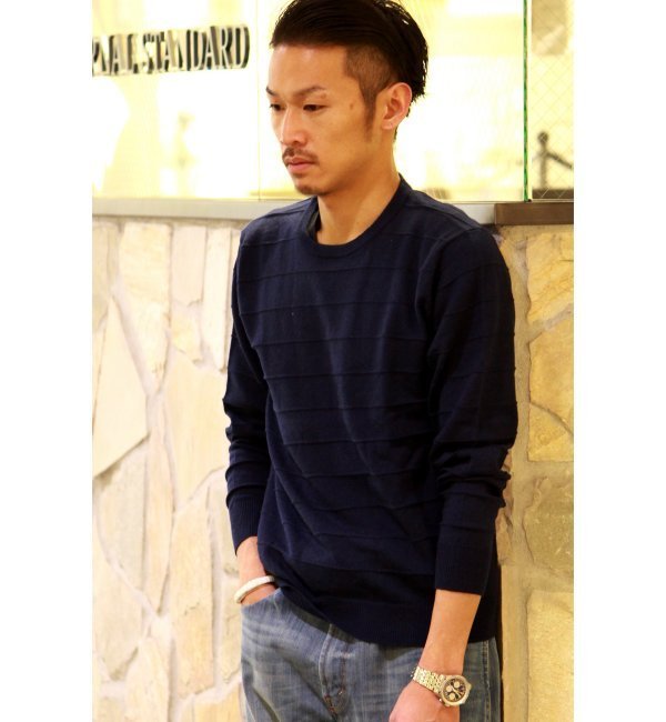 【ジャーナルスタンダード/JOURNAL STANDARD】 コットン/カシミア ガータークルーネックニット [3000円(税込)以上で送料無料]