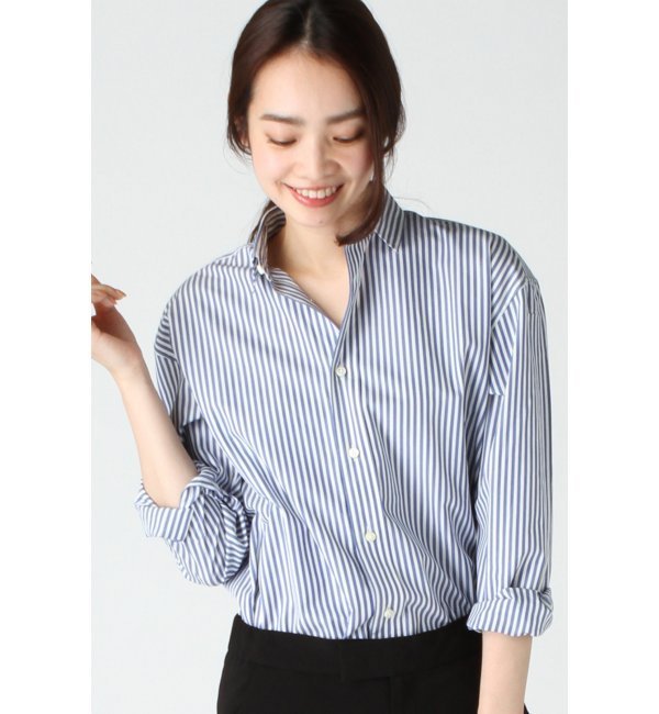 THOMAS MASONストライプオーバーシャツ