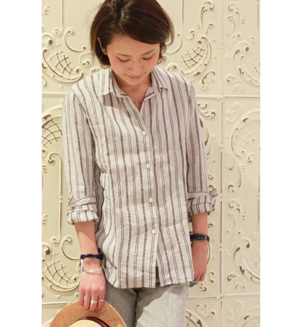 【ジャーナルスタンダード/JOURNAL STANDARD】 No.66 LINEN マルチストライプスキッパーシャツ [送料無料]