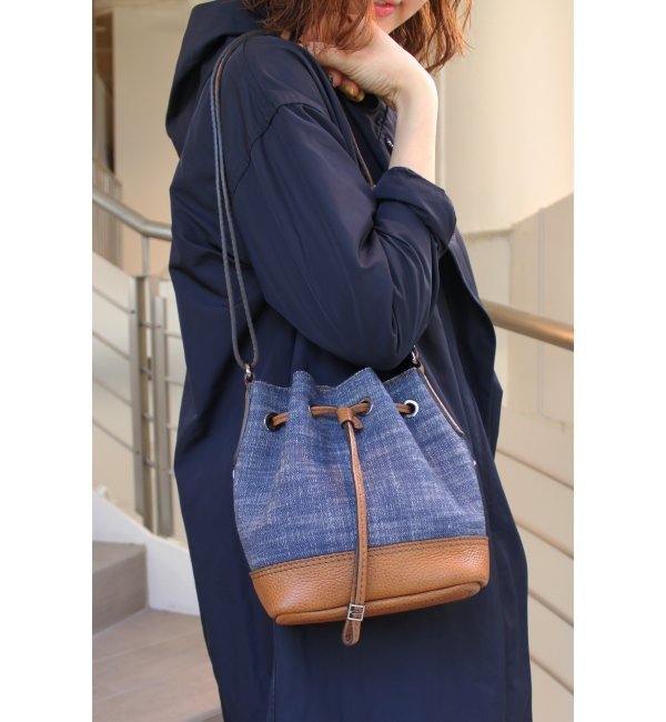 【GIANNI CHIARINI/ジャンニ・キリアーニ】デニム×レザー ショルダーバッグ