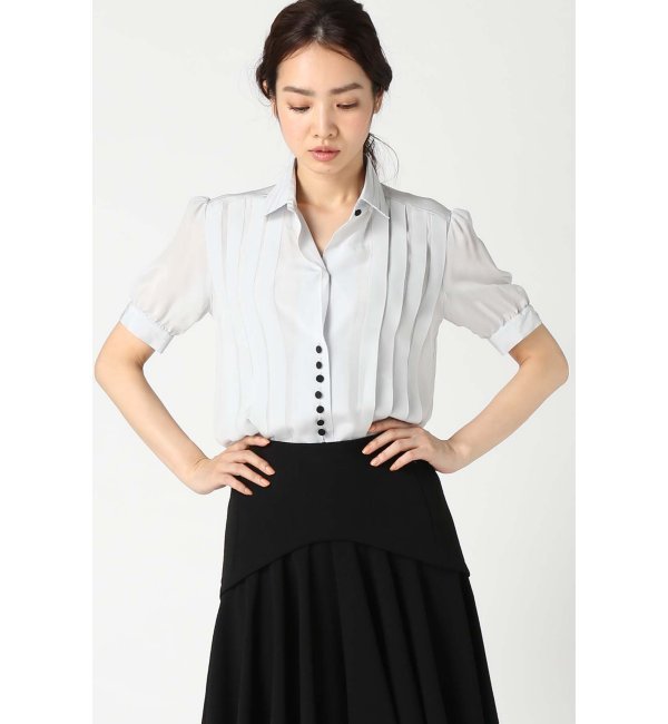 【Colenimo/コレニモ】ハンドプリーツシルクブラウス