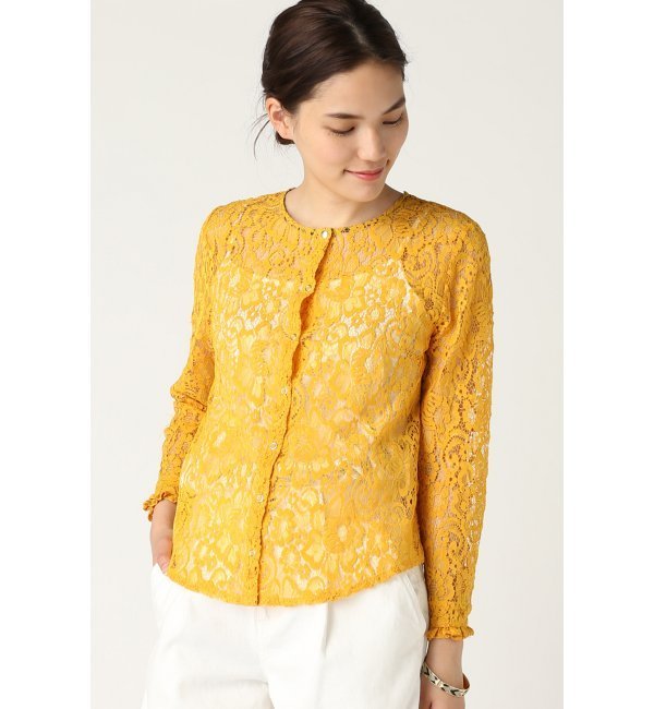 【ROSEanna/ローズアンナ】レースクルーネックブラウス