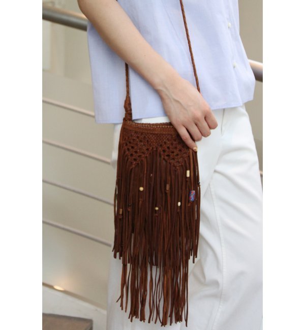 【EN SHALLAH/エンシャラ】 ビーズ・グラス フリンジバッグ