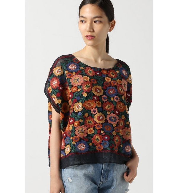 【Mes demoiselles/メドモワゼル】 クロスステッチショートスリーブ ブラウス