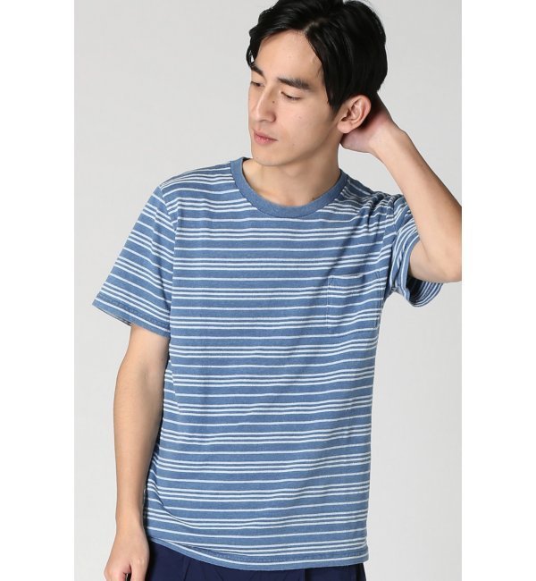 【ジャーナルスタンダード/JOURNAL STANDARD】 インディゴ鹿の子ボーダーポケットTシャツ [3000円(税込)以上で送料無料]