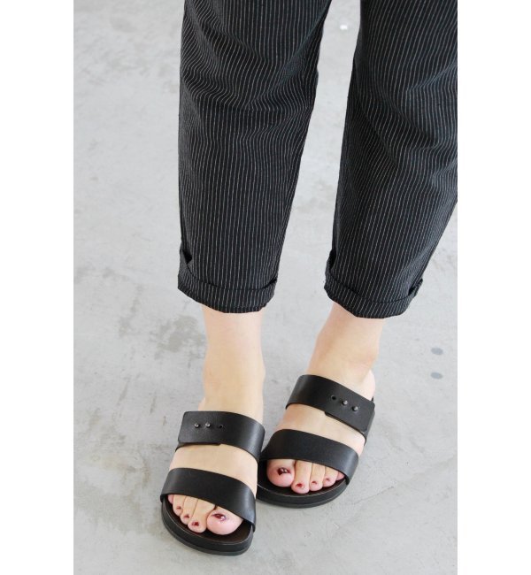 【WOMAN BY COMMON PROJECTS】 ダブルストラップブラックサンダル