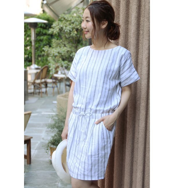 サキゾメLINEN ショートスリーブワンピース