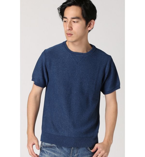 【ジャーナルスタンダード/JOURNAL STANDARD】 インディゴガゼット付きクルーネックニット S/S [送料無料]