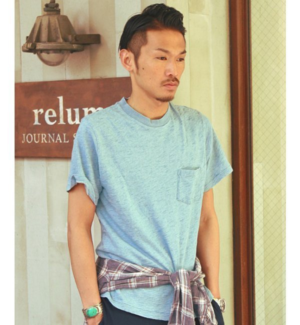 【ジャーナルスタンダード/JOURNAL STANDARD】 インディゴスラブクルーネックTシャツ [3000円(税込)以上で送料無料]
