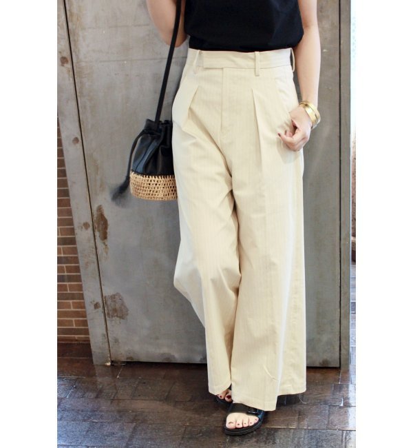 【ジャーナルスタンダード/JOURNAL STANDARD】 ワッシャーストライプ タックパンツ [送料無料]