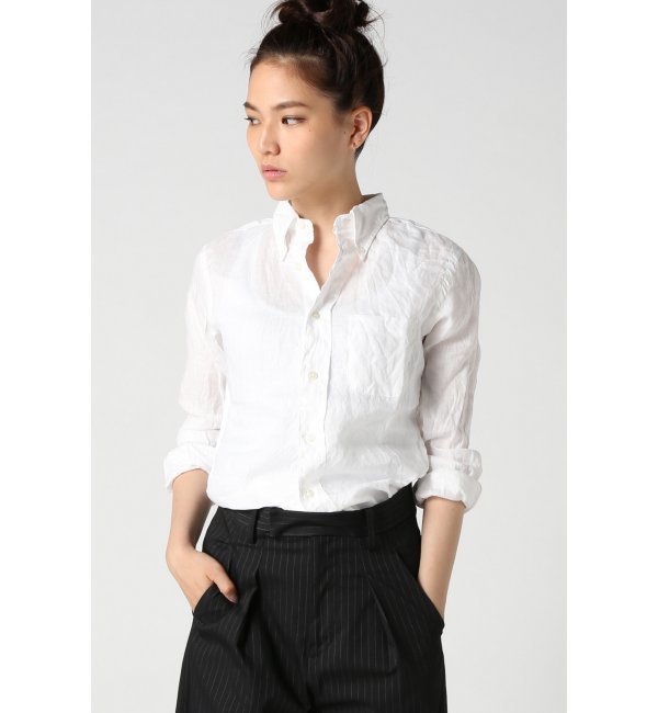 【INDIVIDUALIZED SHIRTS】リネンスリムフィットボタンダウンシャツ