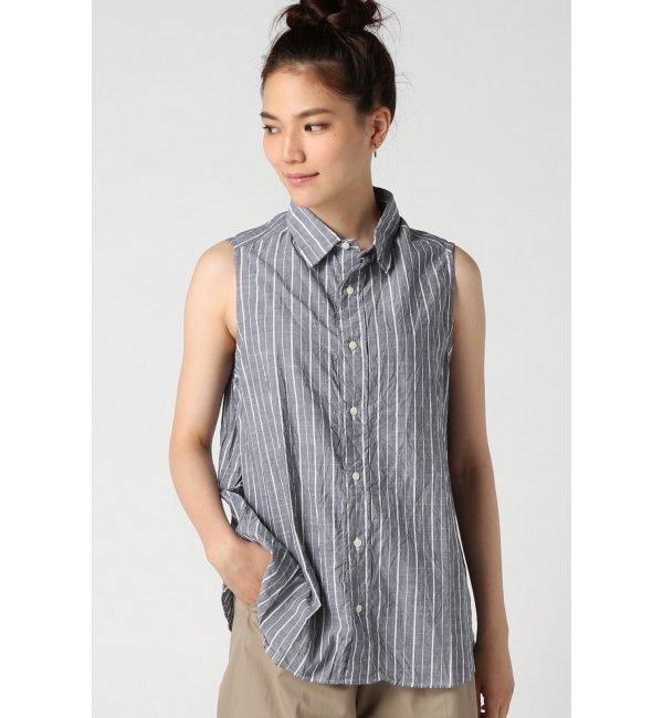 【INDIVIDUALIZED SHIRTS】1911Sストライプノースリーブシャツ