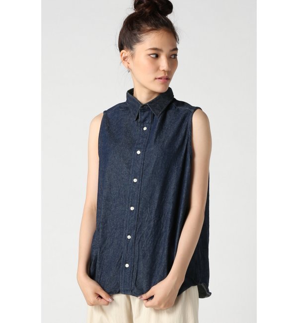 【INDIVIDUALIZED SHIRTS】ヴィンテージデニムノースリーブシャツ