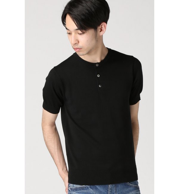 【ジャーナルスタンダード/JOURNAL STANDARD】 ピマコットンヘンリーネックショートスリーブニット [送料無料]