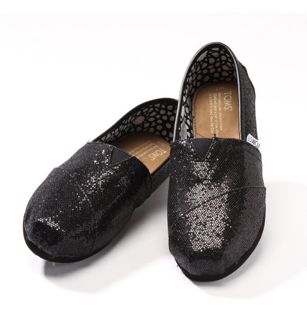 【TOMS/トムス】 Black Glitter シューズ
