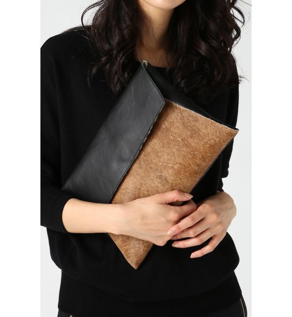 【lapu-lapu/ラプラプ】ハラコレザークラッチバッグ