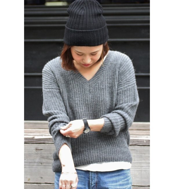 【ジャーナルスタンダード/JOURNAL STANDARD】 《予約》アルパカコン 両畦Vネックプルオーバー◆ [送料無料]
