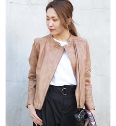 【ジャーナルスタンダード/JOURNAL STANDARD】 ラムレザーシングルライダースDYE◆ [送料無料]