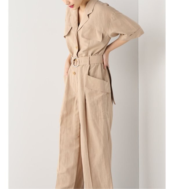 khaki safari jumpsuit